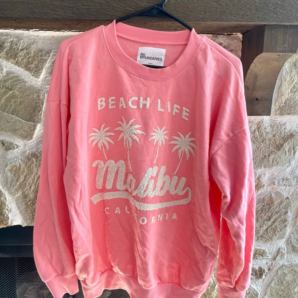 No Boundaries Pink Crew Neck Sweater